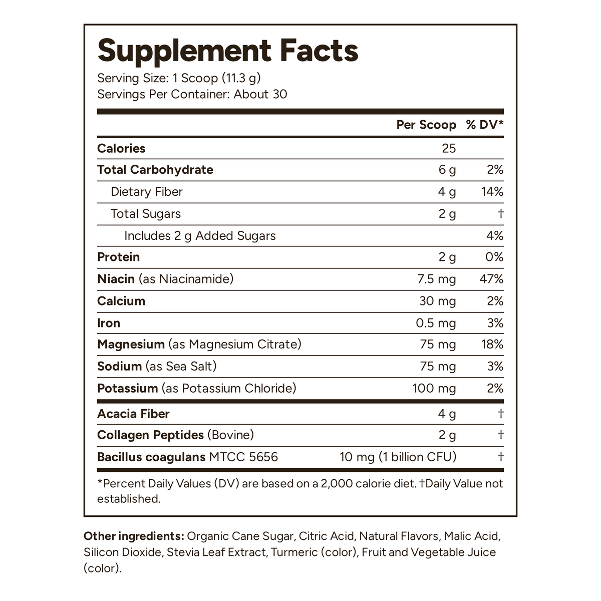 Daily Fiber Supplement Facts